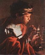 TERBRUGGHEN, Hendrick Boy Lighting a Pipe aer Norge oil painting reproduction